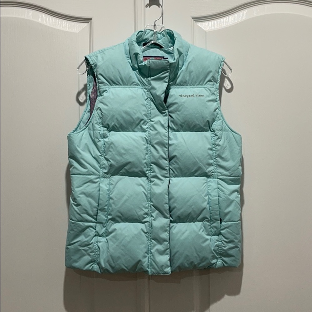 Vineyard Vines Ladies Mint Puffer Vest - Small